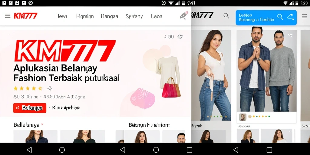 Tampilan antarmuka aplikasi KM777 yang menarik dan fungsional.