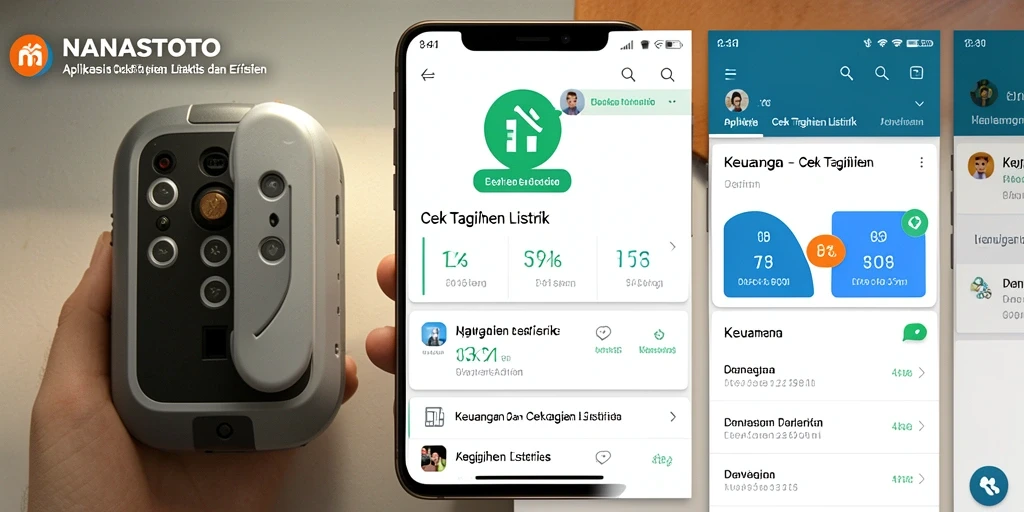 Antarmuka pengguna aplikasi Cek Tagihan Listrik NANASTOTO yang informatif.