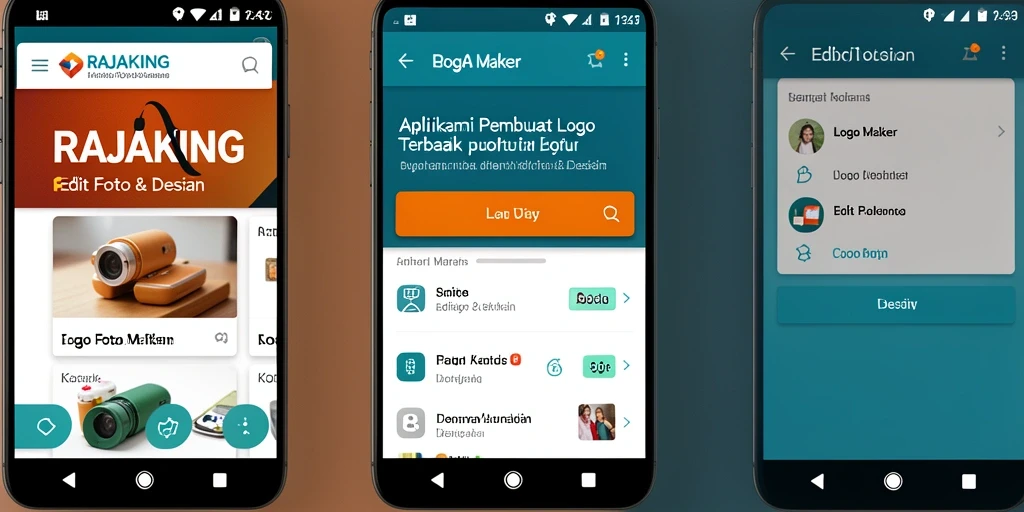 Tampilan antarmuka RAJAKING untuk pembuatan logo yang user-friendly.