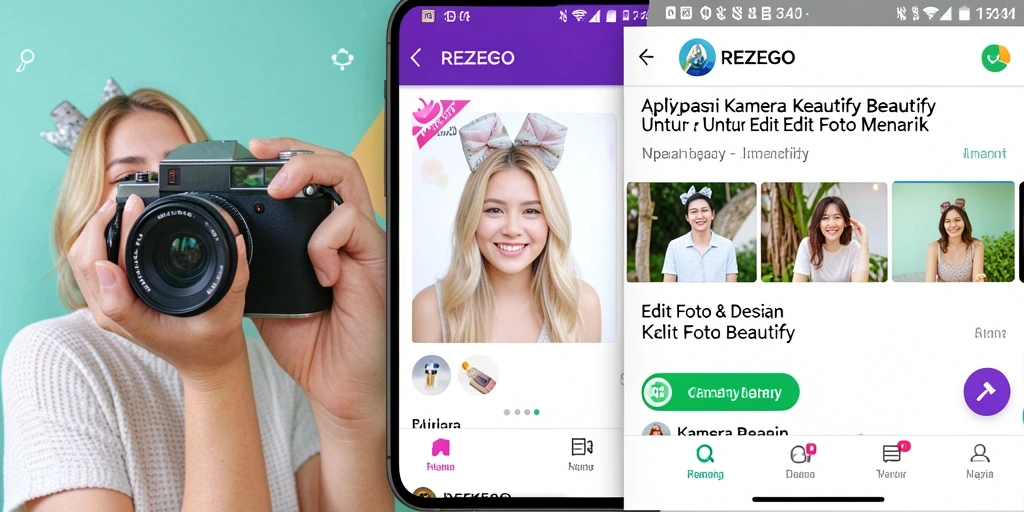 Antarmuka aplikasi REZEGO yang intuitif dan profesional untuk edit foto.