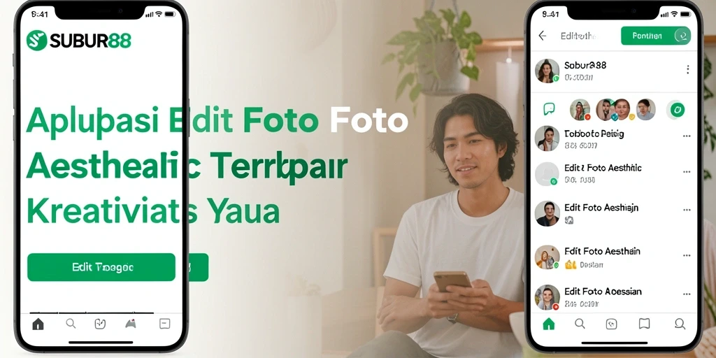 Antarmuka SUBUR88 yang elegan untuk Edit Foto Aesthetic.