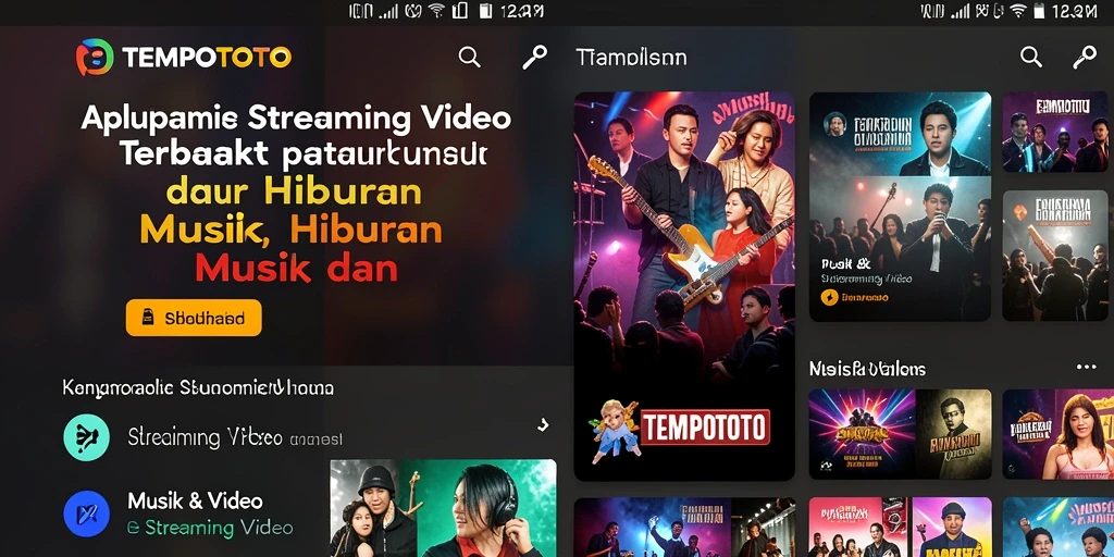 Antarmuka TEMPOTOTO yang menarik dan fungsional untuk Streaming Video.
