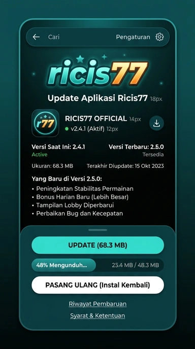 Riwayat Versi Aplikasi Ricis77 untuk Android